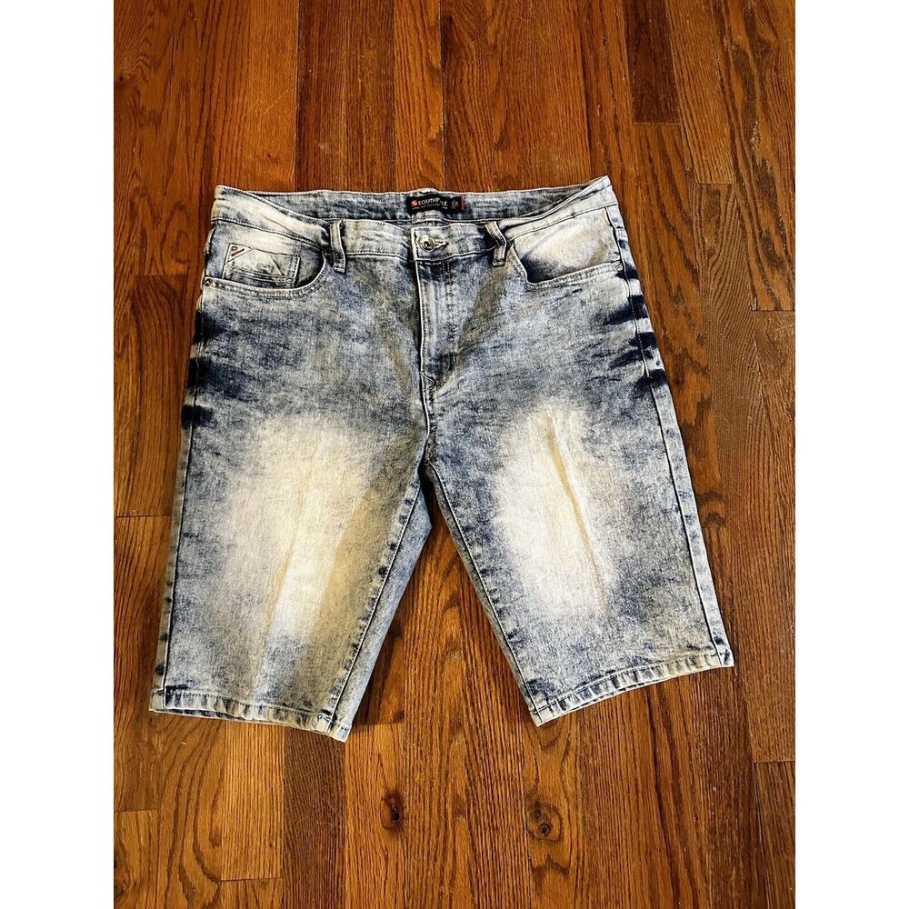 Southpole Men’s Denim Shorts Size 34 Slim Acid Wash Y2K